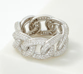 Diamonique Sterling Silver 2.20 cttw Curb Link Band Ring, Size 5
